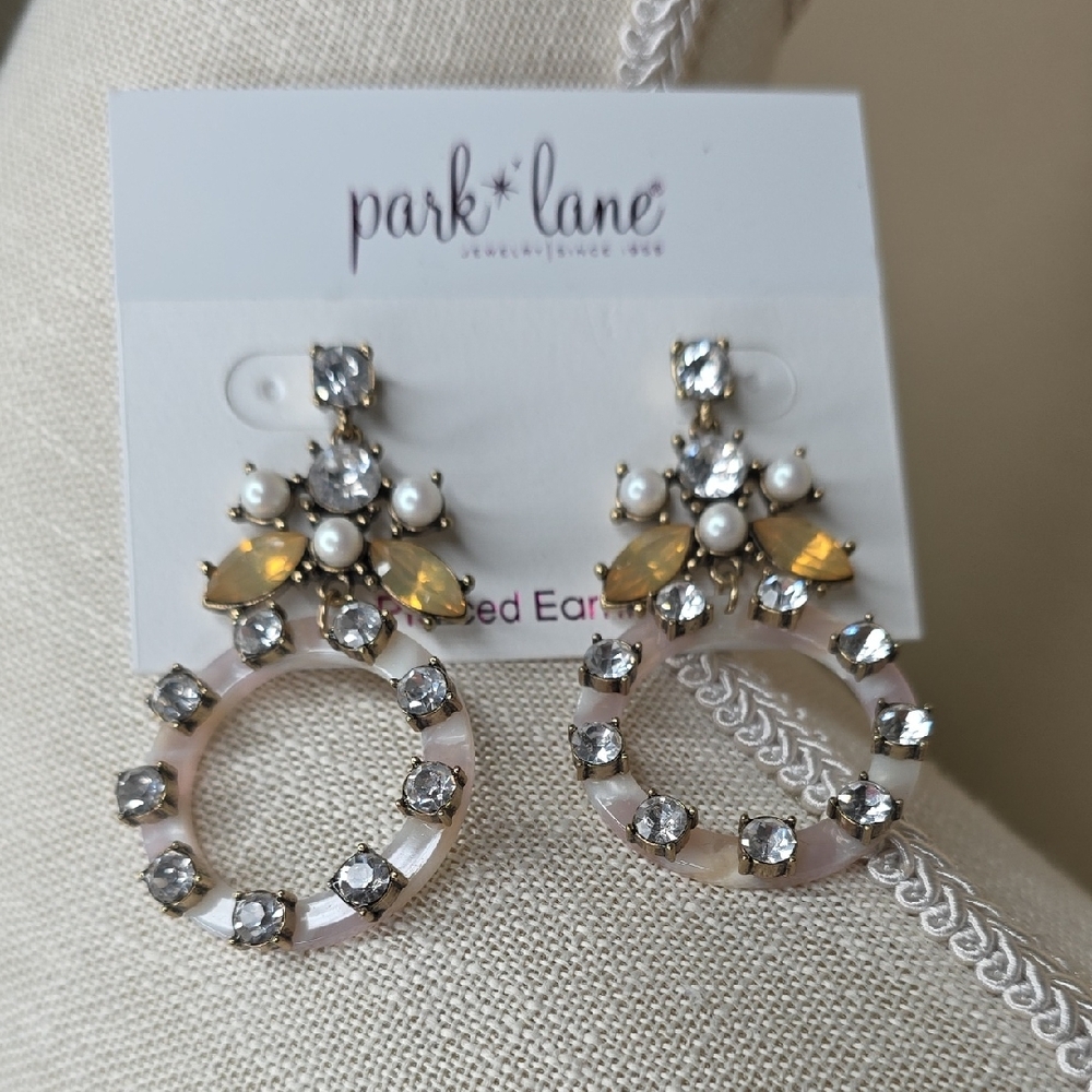 Park Lane Pink and Gold Hoop Earrings